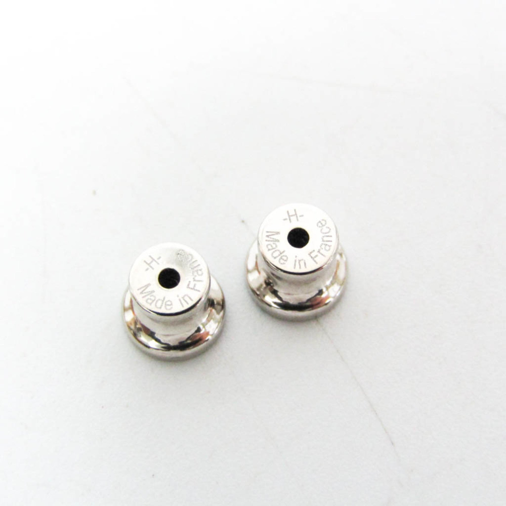 Hermes Medor Gaine GM Leather,Metal Stud Earrings Brown — Like New