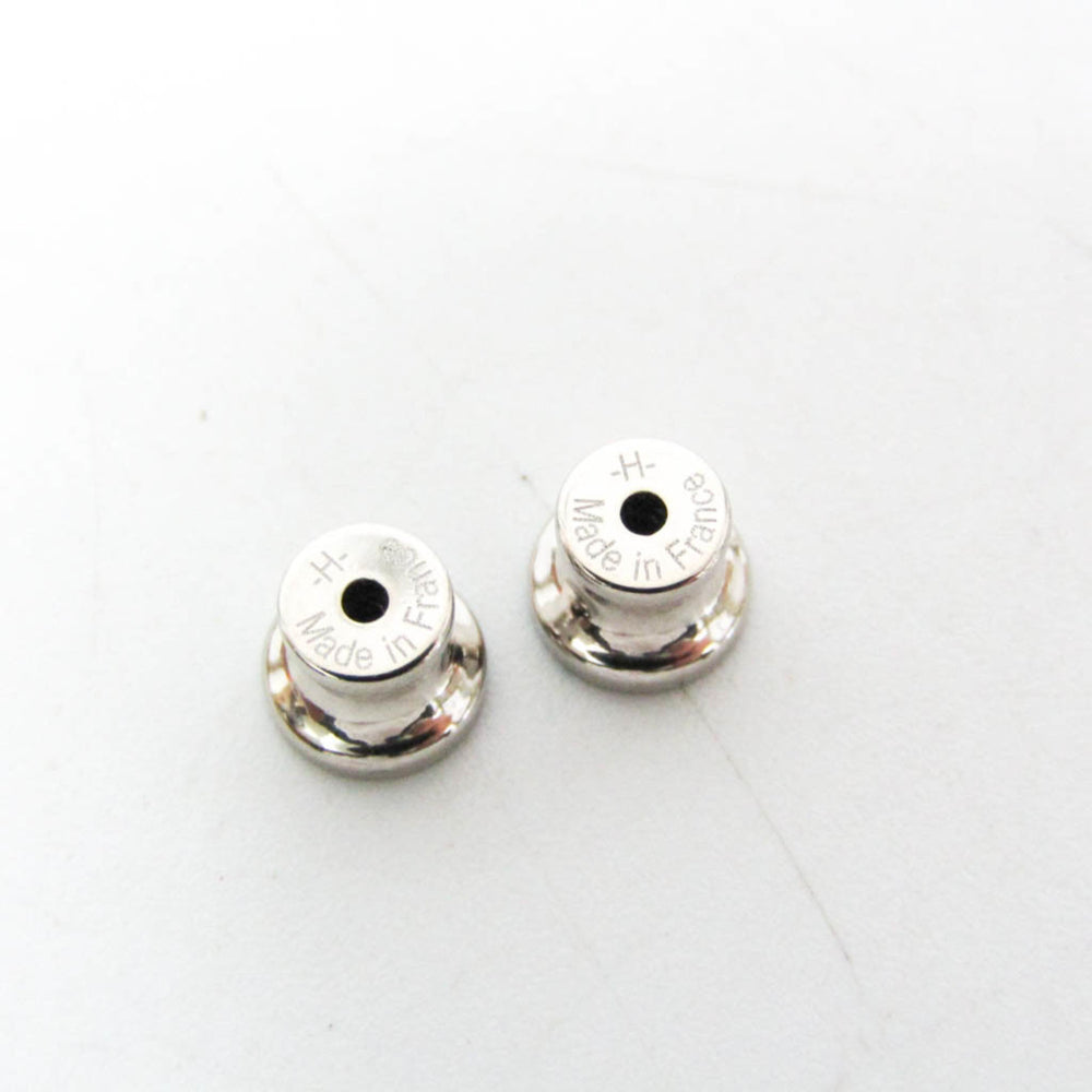 Hermes Medor Gaine GM Leather,Metal Stud Earrings Brown — Like New