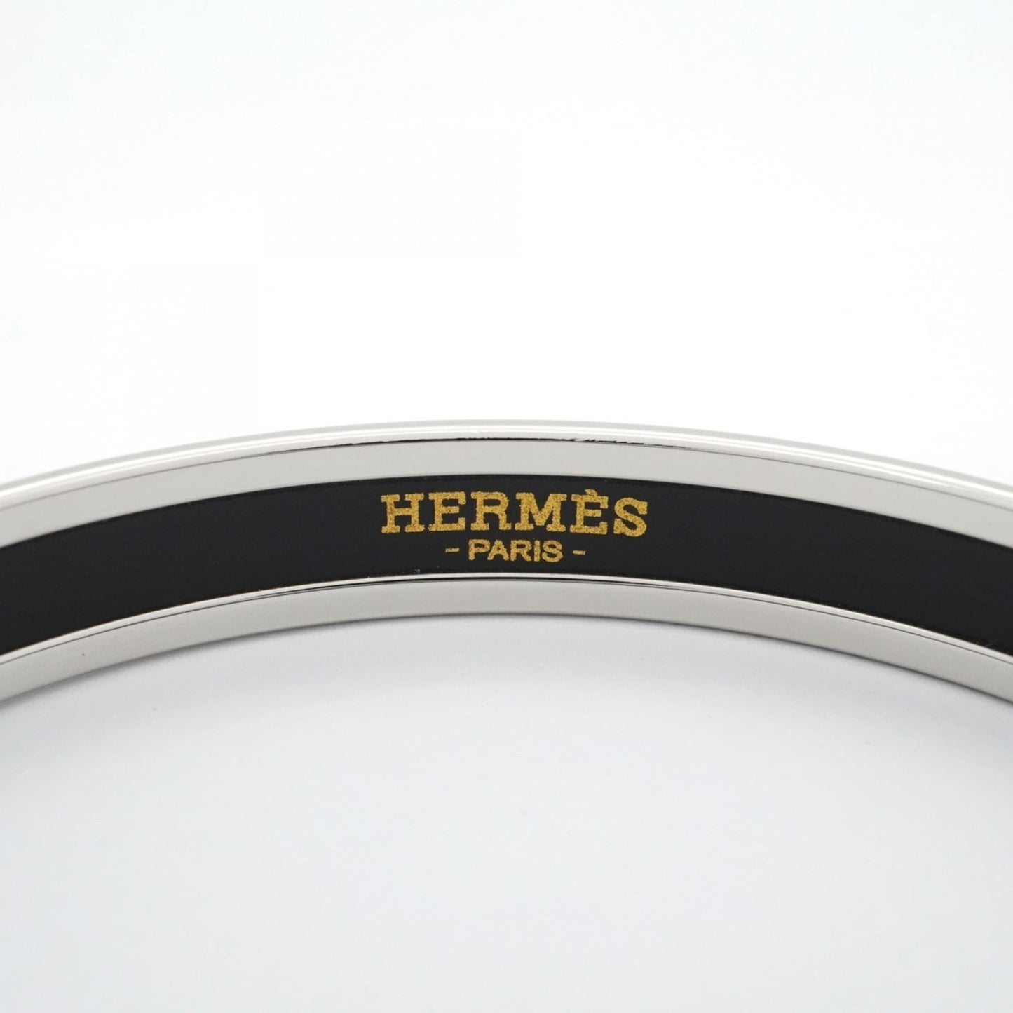 Hermes bangle, enamel PM, metal, cloisonné, silver, blue, multicolor, women's