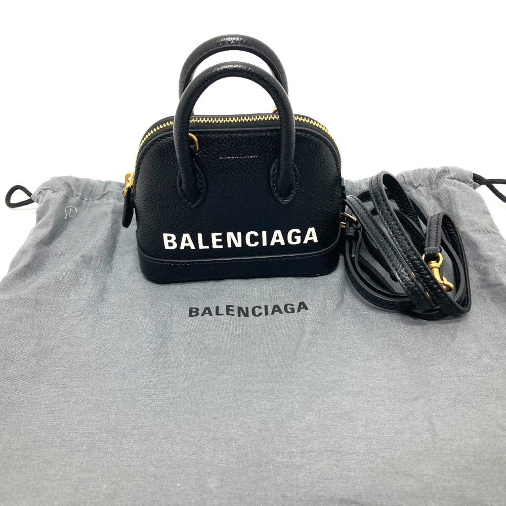 Balenciaga 639756 logo Bag 2WAY Hand Bag Shoulder Bag Black GoldHardware — Like New