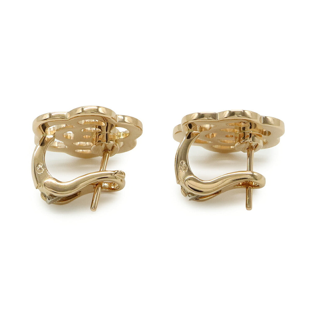 CHANEL Camellia Earrings, 18KPG (Au750PG) Pink Gold with Diamonds, J10805 — Like New