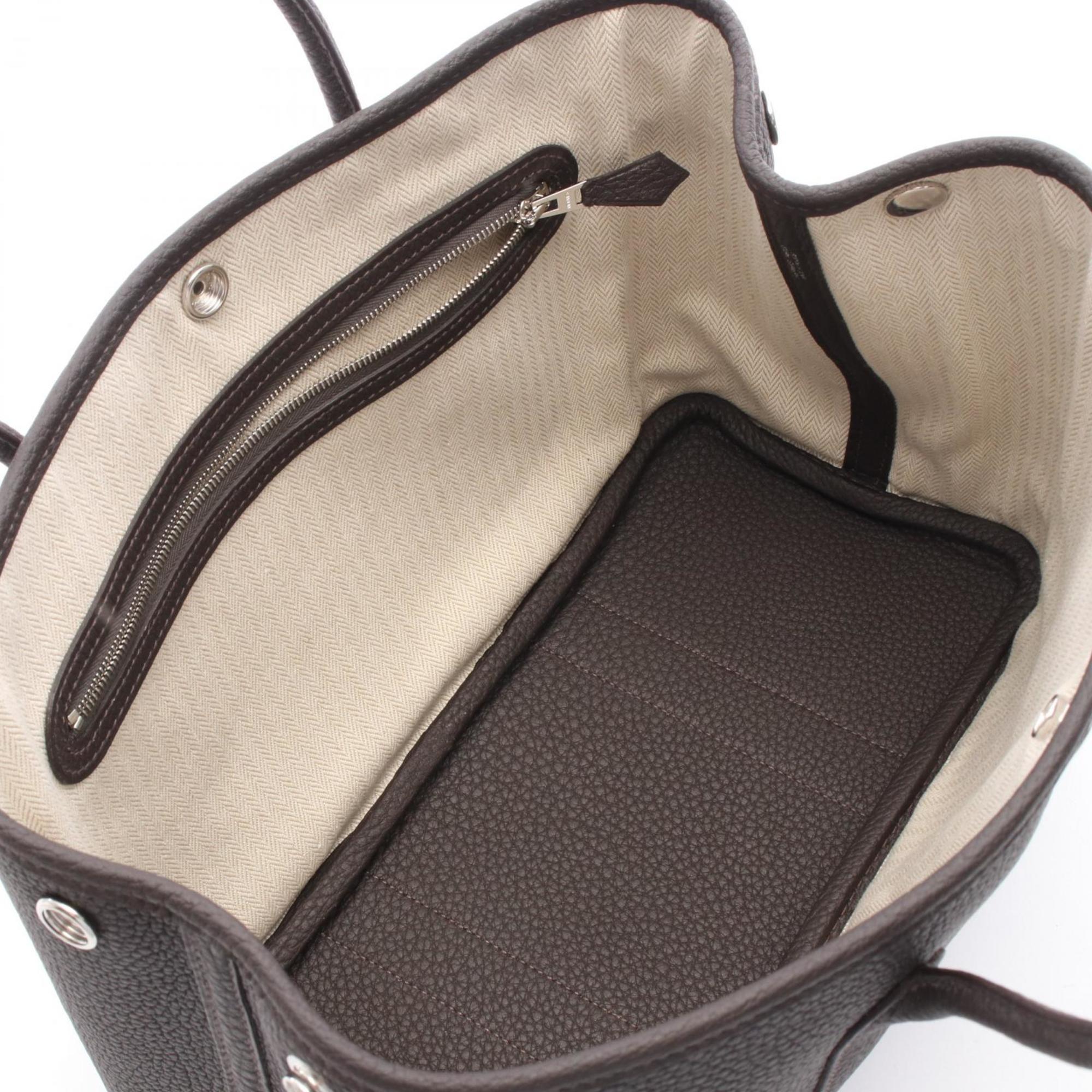 Hermes Garden Party TPM Tote Bag Handbag Leather Negonda Brown Beblanc — New - Store Return