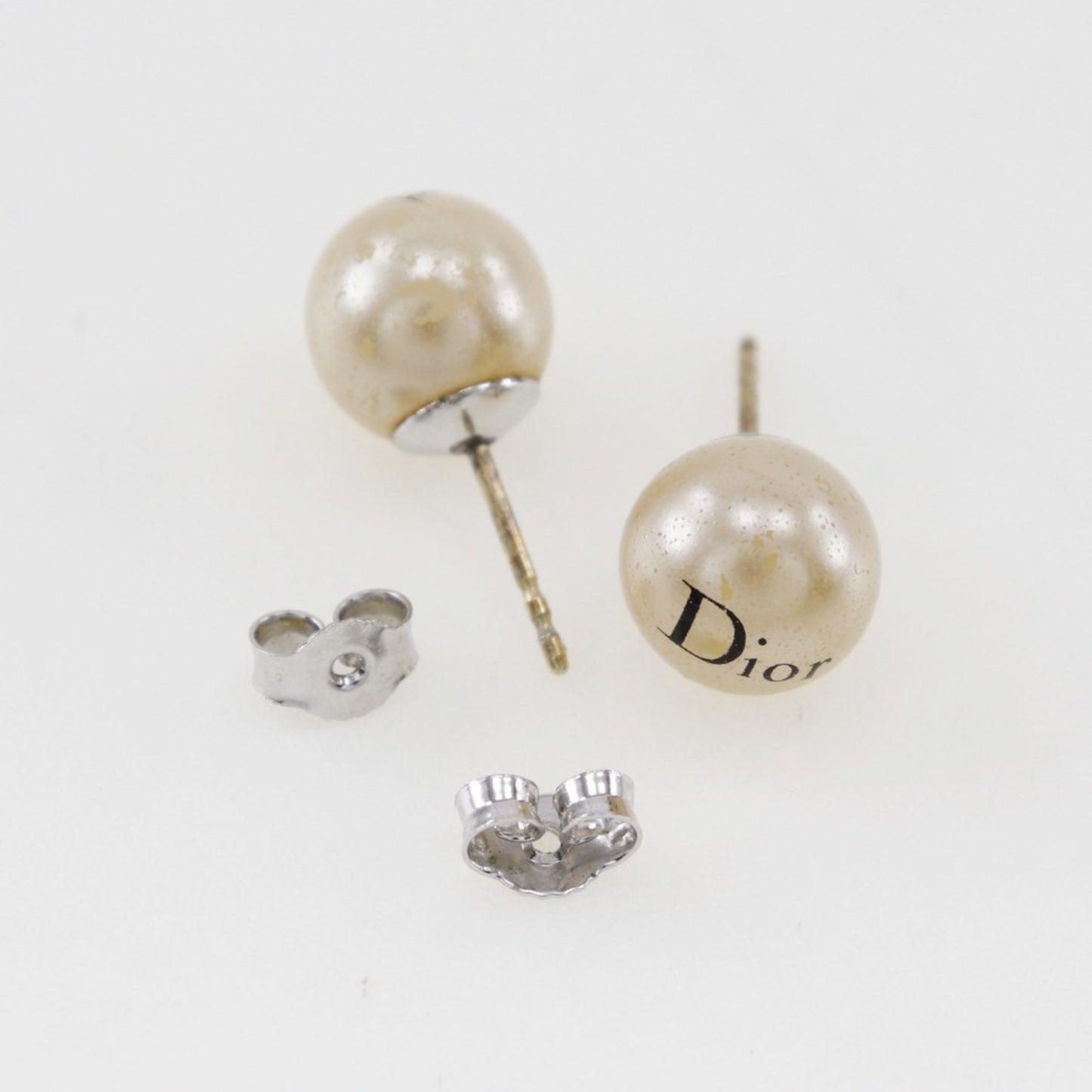 Christian Dior Earrings, Pearl and Metal, Women's, Approx. 3g