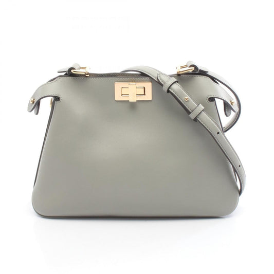 Fendi Peekaboo Soft Small Shoulder Bag, Leather, Women's, Green, 8BN365