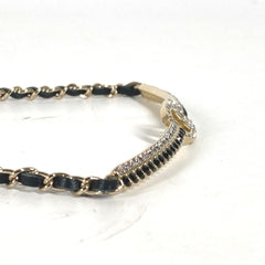 CHANEL Chanel AB9152 A22 CC Coco Mark Rhinestone Choker Chain Necklace Metal Women's Black Similar G-240625-37 — Like New