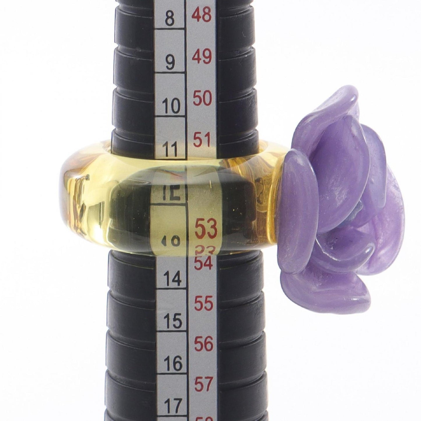 CHANEL Camellia Ring, Resin Jewelry, Women's, Purple and Yellow