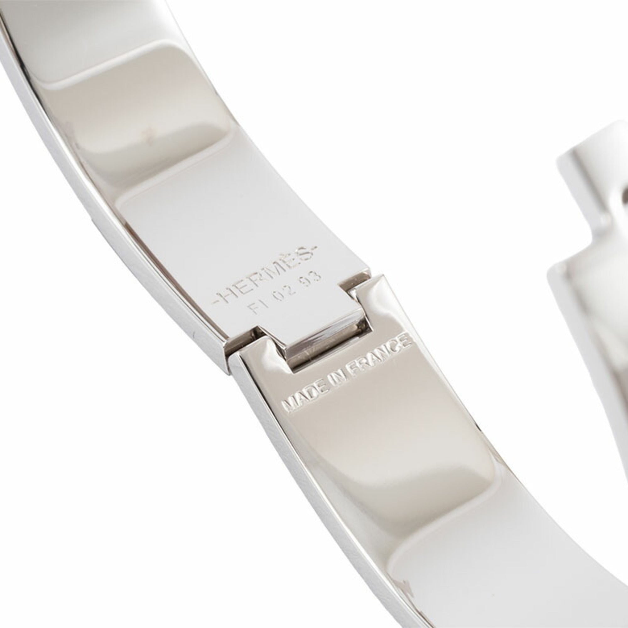 Hermes Enamel Bracelet Click H Bangle H700001 FP01PM Metal Black Silver Women's HERMES — New - Store Return
