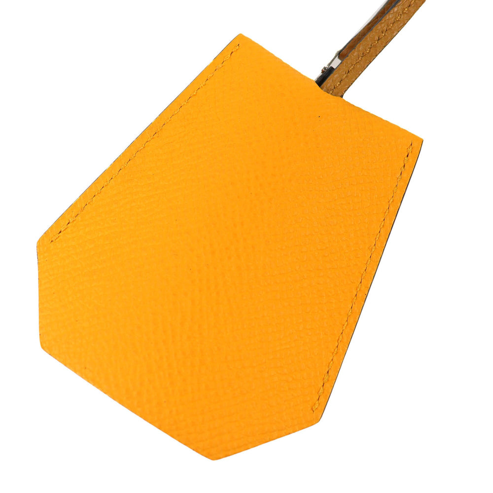 HERMES Petit H Ybton Clochette Veau Epsom Jaune d'Or Biscuit Necklace with Box, Made in France, Women's — Like New