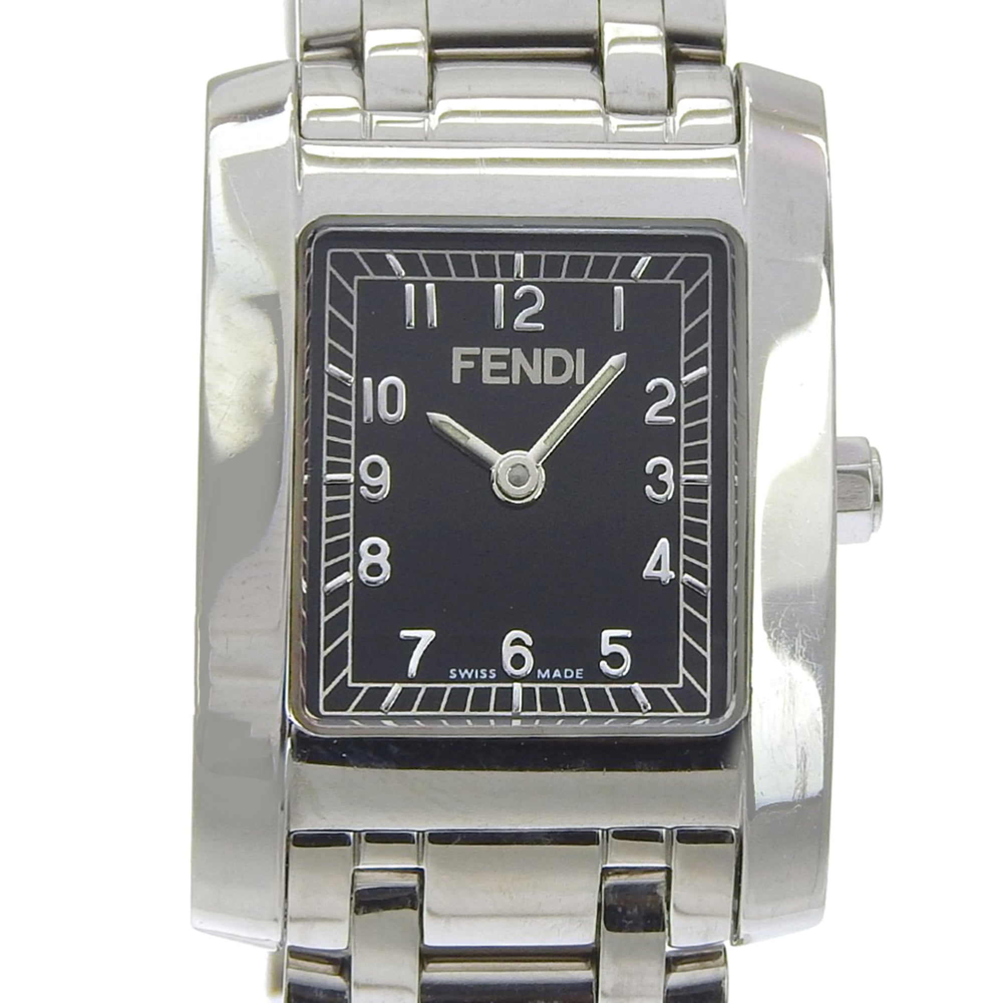 Fendi Olologi 7000L Stainless Steel Quartz Analog Watch with Black Dial - Women's — Good