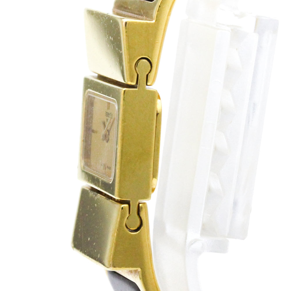 HERMES Loque Gold Plated Quartz Ladies Watch LO1.201 — Good