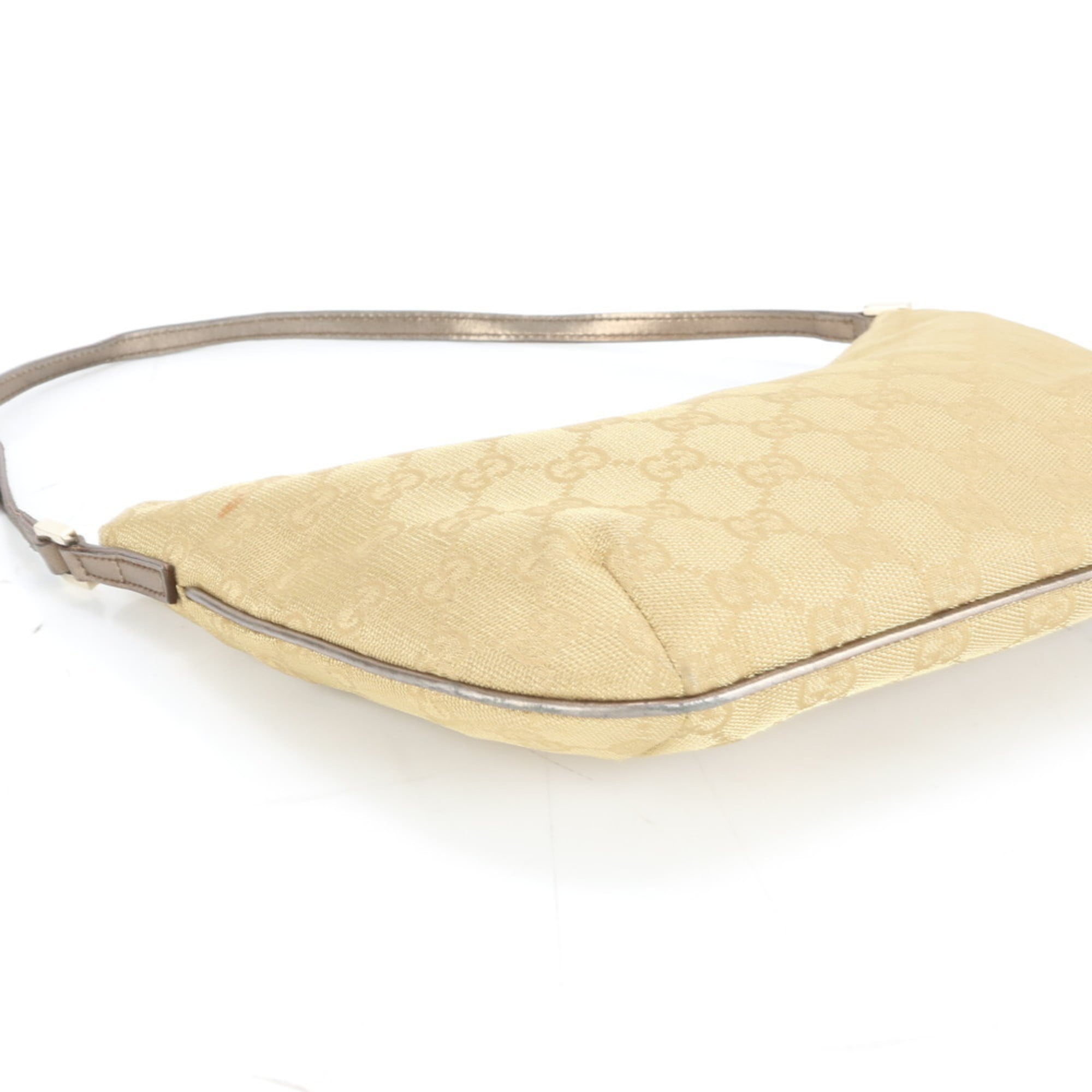 Gucci GG Canvas 005 0813 Leather One-Shoulder Bag Handbag Gold Women's