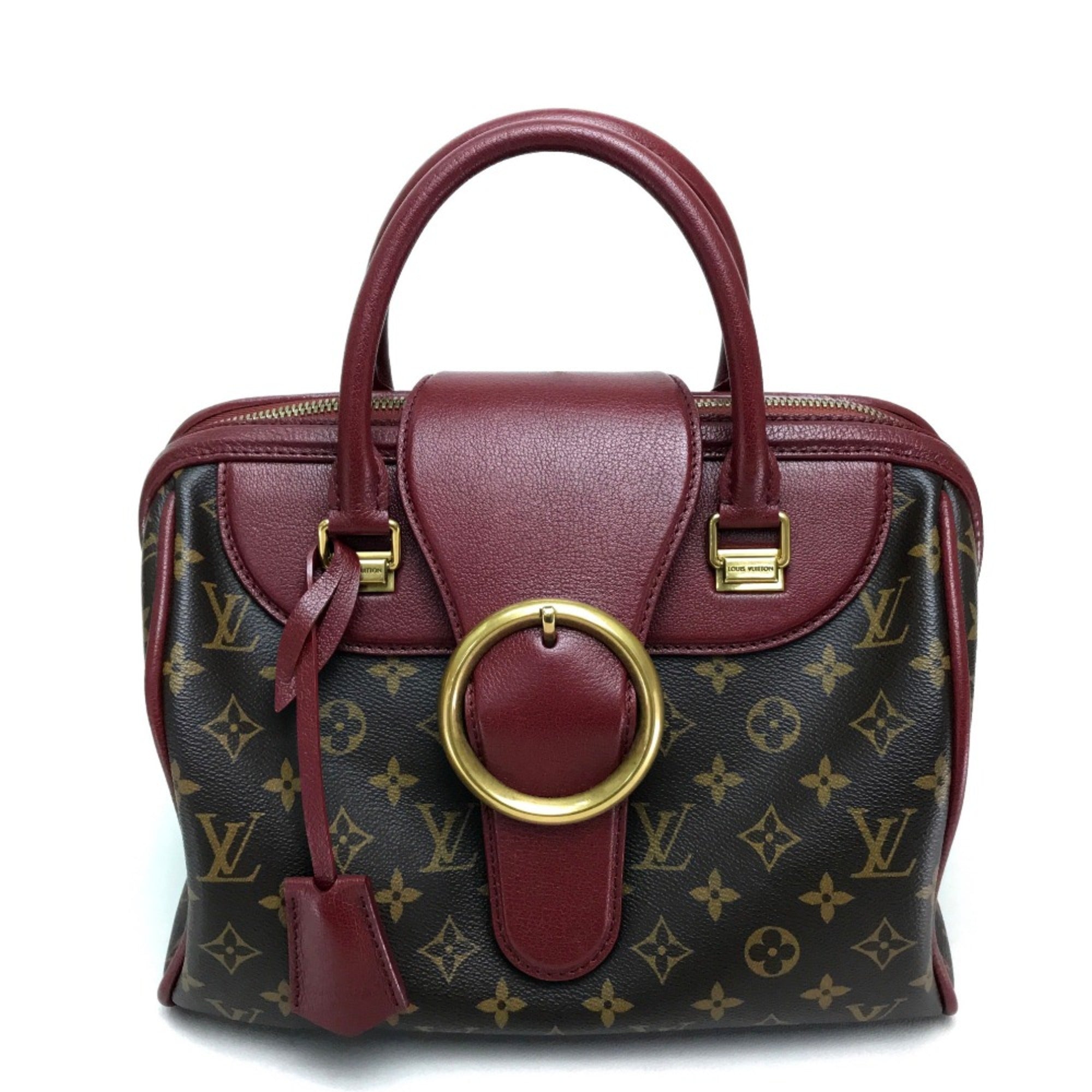 Louis Vuitton M40802 Monogram Mini Duffle Bag Hand Bag Bordeaux Dark brown Bordeaux — Like New
