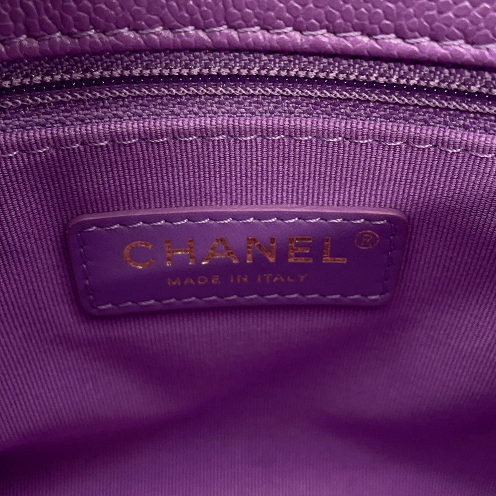 Chanel Chain Shoulder Bag, Matelassé, Coco Mark, Caviar Skin, CHANEL Handbag, Women's — Like New