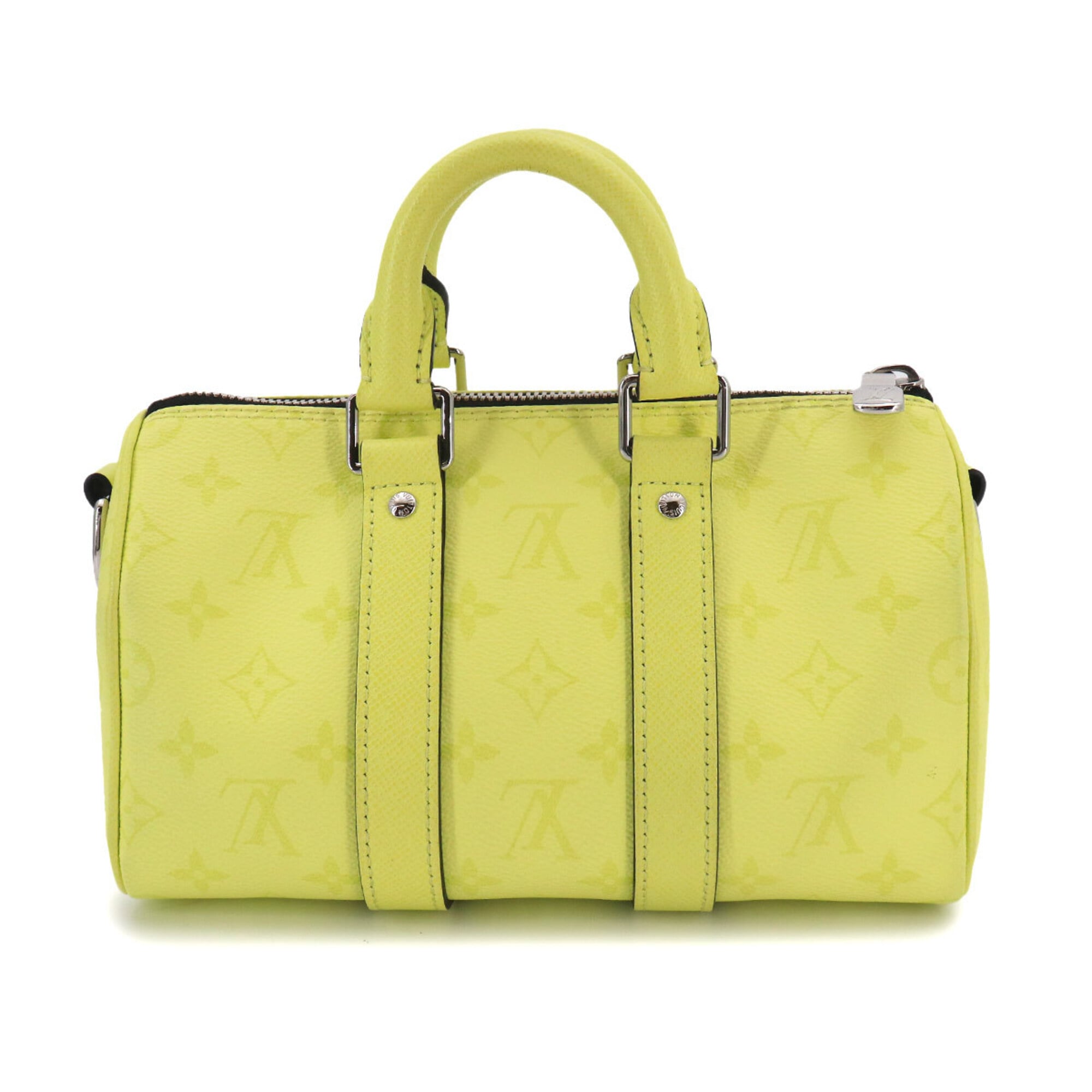 Louis Vuitton Keepall Bandouliere 25, Taigarama 2-way Hand/Shoulder Handbag, Lemon Yellow, M14078, RFID — Like New