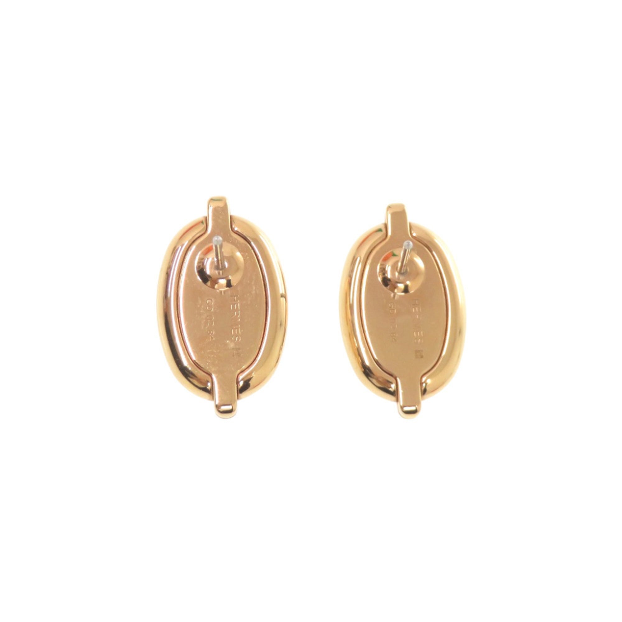 Hermes Mini Maillon Earrings H100052FOD3 Metal Cream White 1486HERMES — Like New