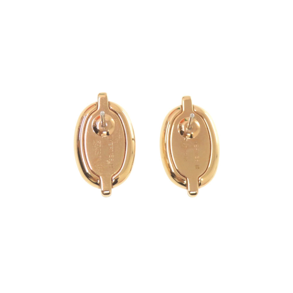 Hermes Mini Maillon Earrings H100052FOD3 Metal Cream White 1486HERMES — Like New
