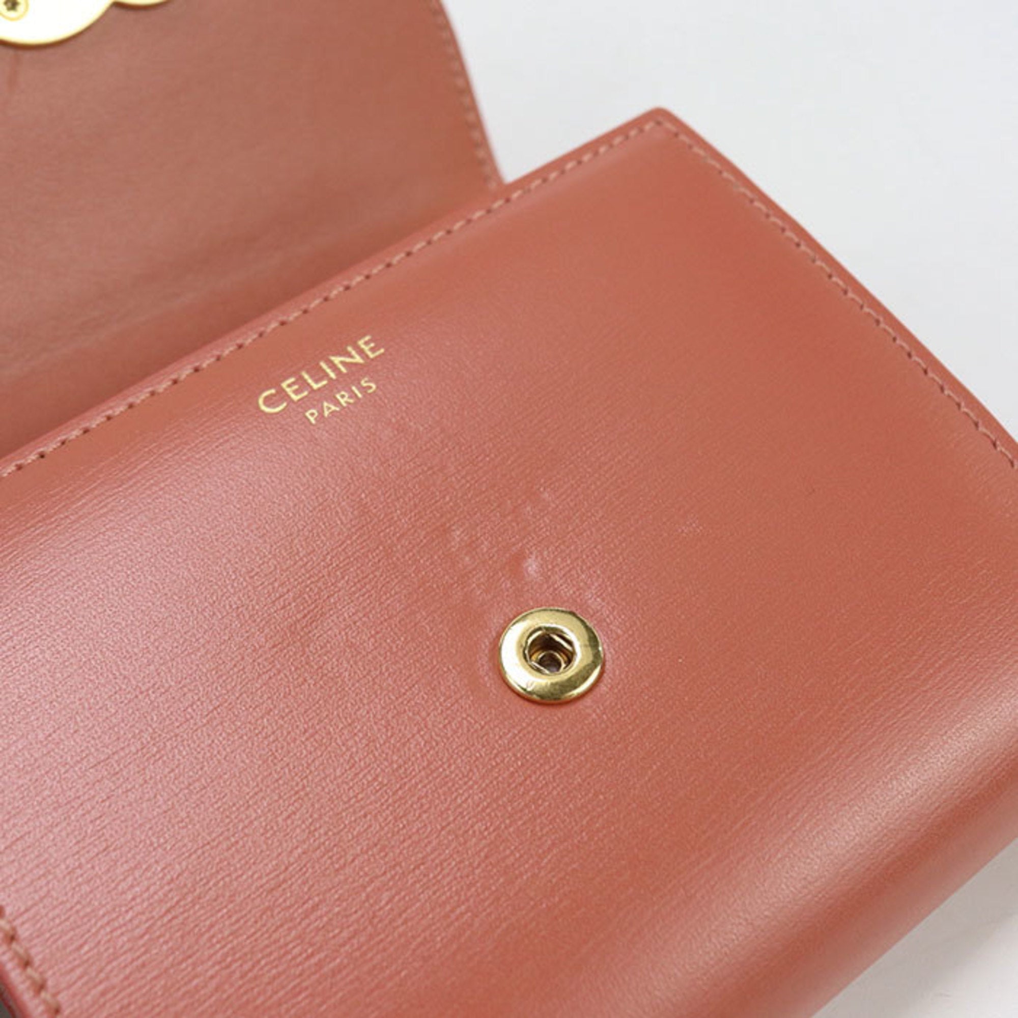 CELINE Triomphe Small Flap Wallet (10D78 3DPV) in Pink