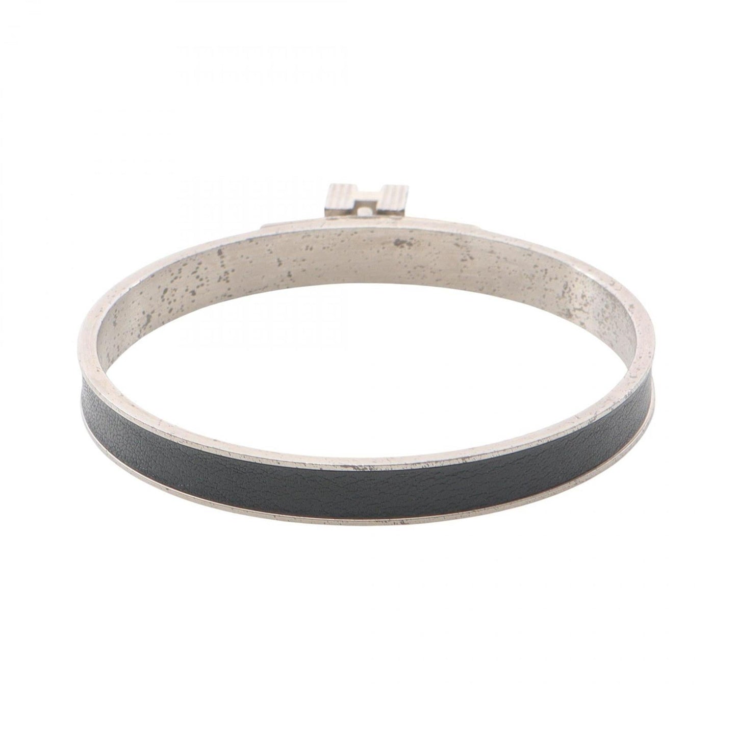 Hermes Hermès Kelly Bangle, Stainless Steel and Leather Women's, Silver Green