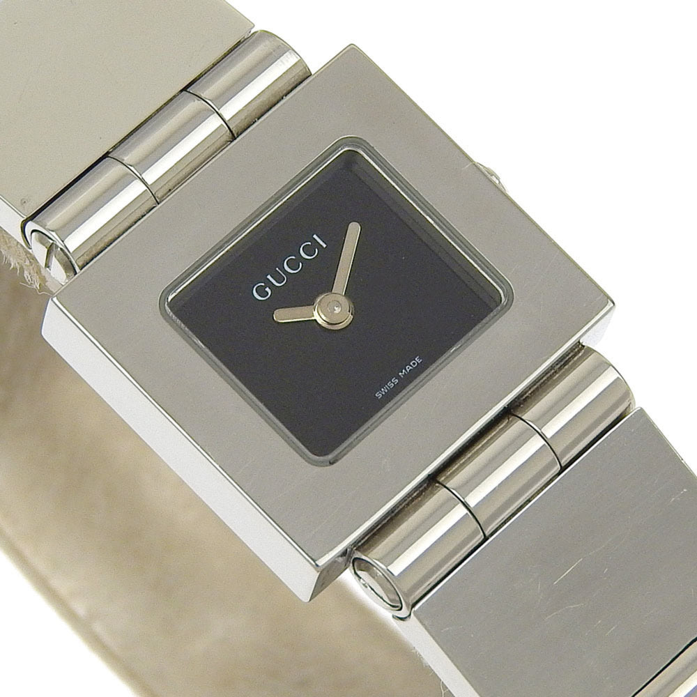Gucci Watch 600L Stainless Steel Quartz Analog Display Black Dial Women's — Good