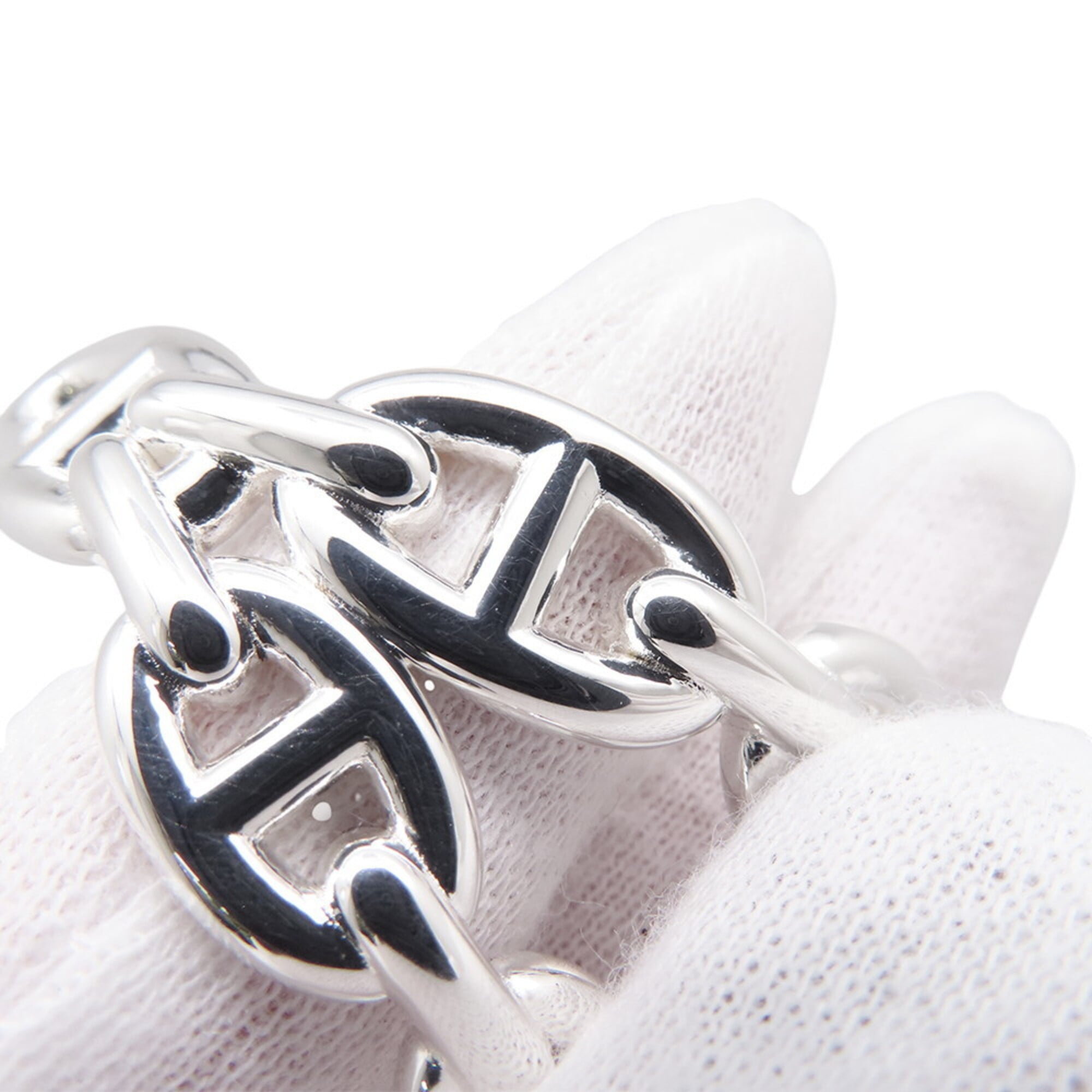 Hermes Chaine d'Ancre Enchainee Double Bracelet, SV925 Silver, Size SH, HERMES Bangle, Enchainee — Like New