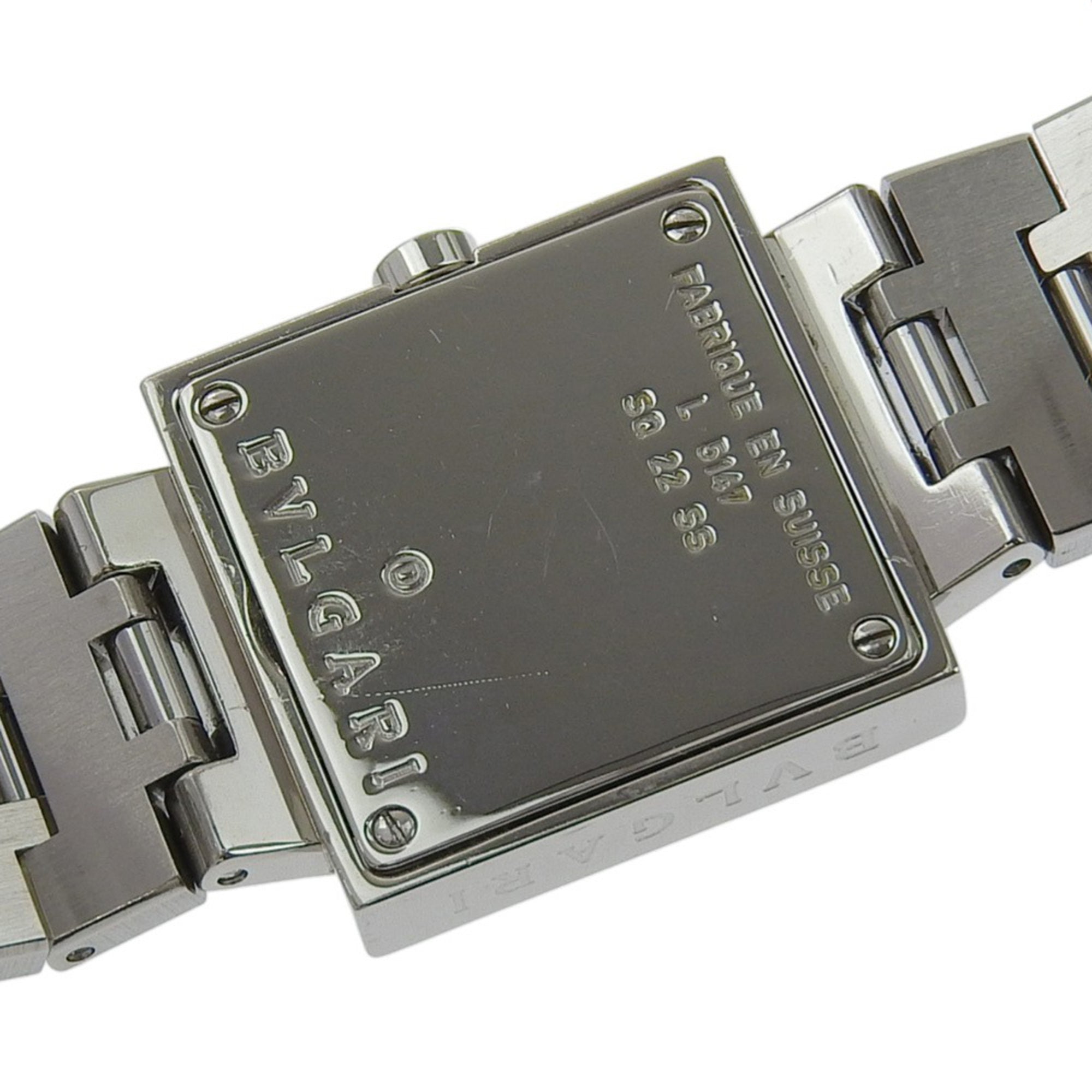 Bulgari BVLGARI Quadlard Watch SQ22SS Stainless Steel Black Quartz Analog Dial Women's — Very Good