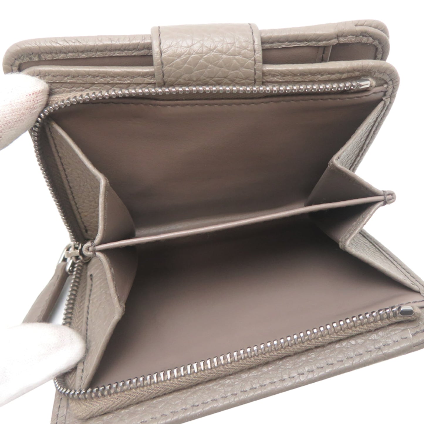 Prada L-shaped zipper wallet, women's bifold 1ML018, leather, gray