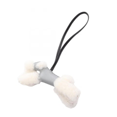 Hermes Buddy Charm, Gris Panthin, Accessory, Sheepskin, Agneau Milo, Women's, Gray, Black, White — New - Store Return