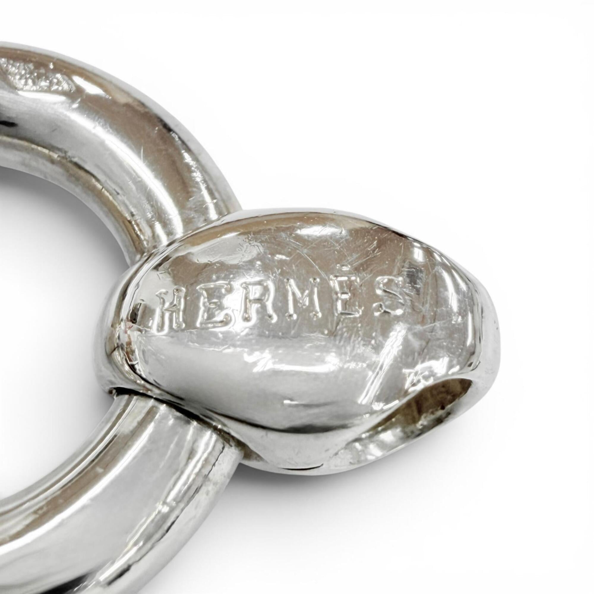 HERMES Vintage Frontaire Bracelet, SV925 Bangle, Silver, Weight 55.2g, Women's — Like New