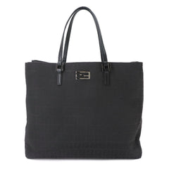 Fendi Zucchino Tote Handbag, Canvas and Leather, Black, 8BH133, Gunmetal Hardware — Like New