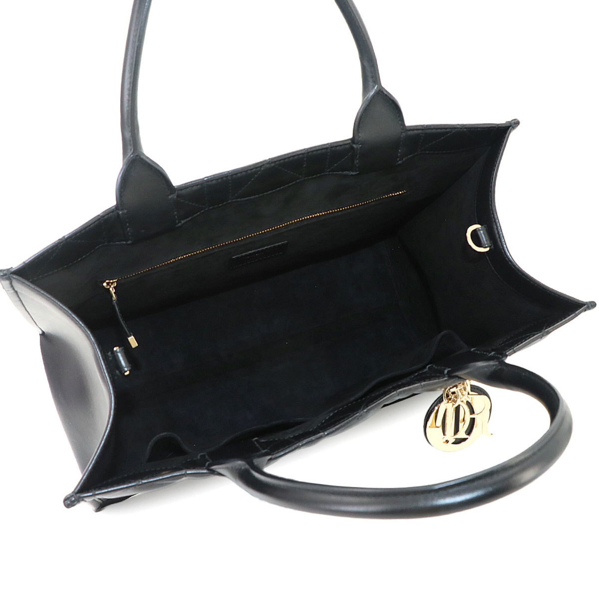 Christian Dior Book Tote Bag Medium - Macro Cannage 2-way Shoulder Handbag Leather Black M1324OWHP — Like New