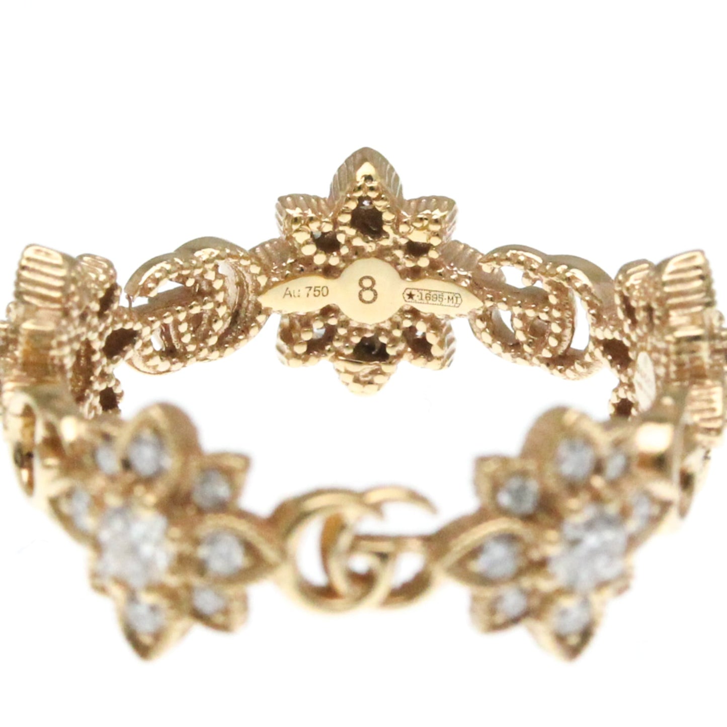 Gucci Flora Diamond Ring Pink Gold (18K) Fashion Diamond Band Ring Pink Gold