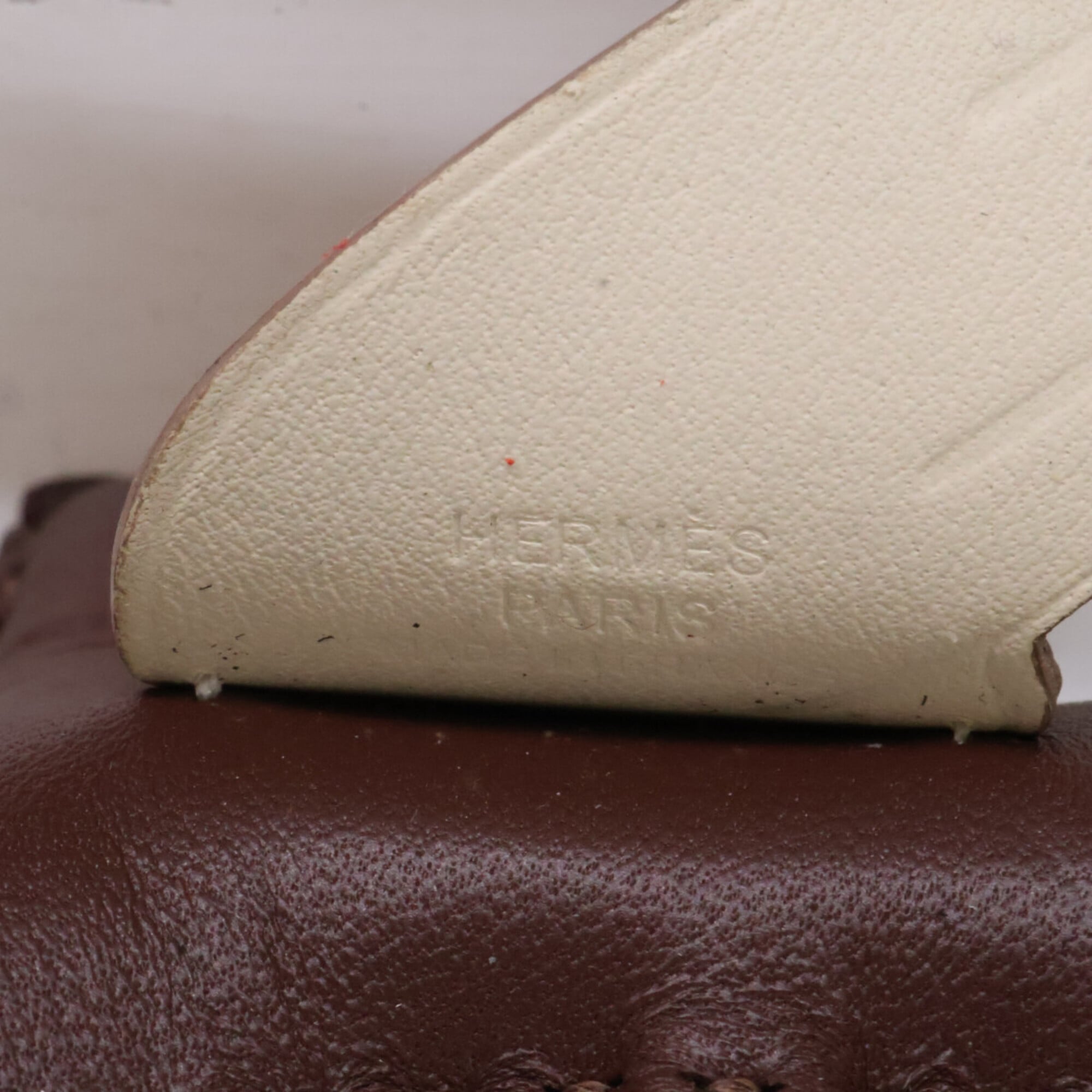 HERMES K-stamp Agneau Milo x Swift Rodeo Pegasus PM Bag Charm, Charm Terre Noir Craie, Women's — Like New
