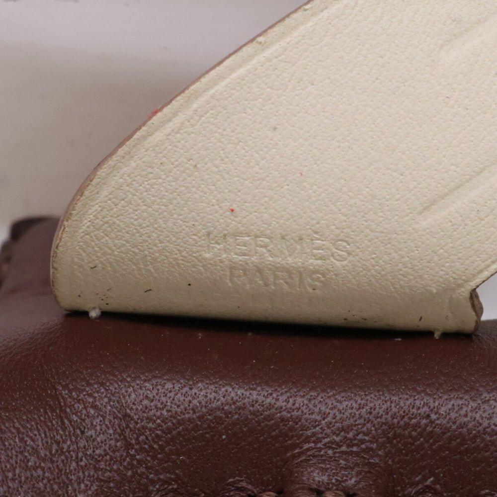 HERMES K-stamp Agneau Milo x Swift Rodeo Pegasus PM Bag Charm, Charm Terre Noir Craie, Women's — Like New