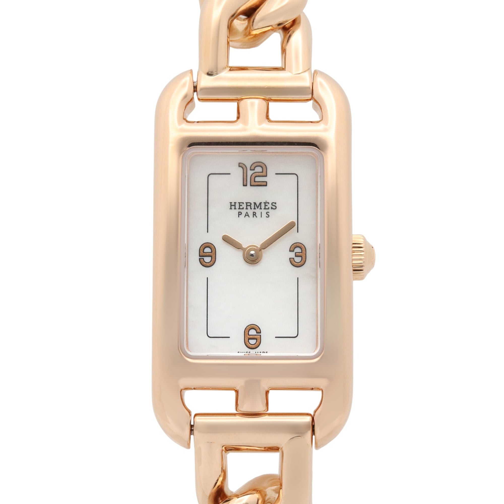 Hermes Nantucket PM 29mm Watch, 18K Pink Gold (PG), Women's, White/White Shell, NA2.170 — Very Good