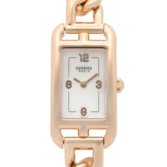 Hermes Nantucket PM 29mm Watch, 18K Pink Gold (PG), Women's, White/White Shell, NA2.170 — Very Good