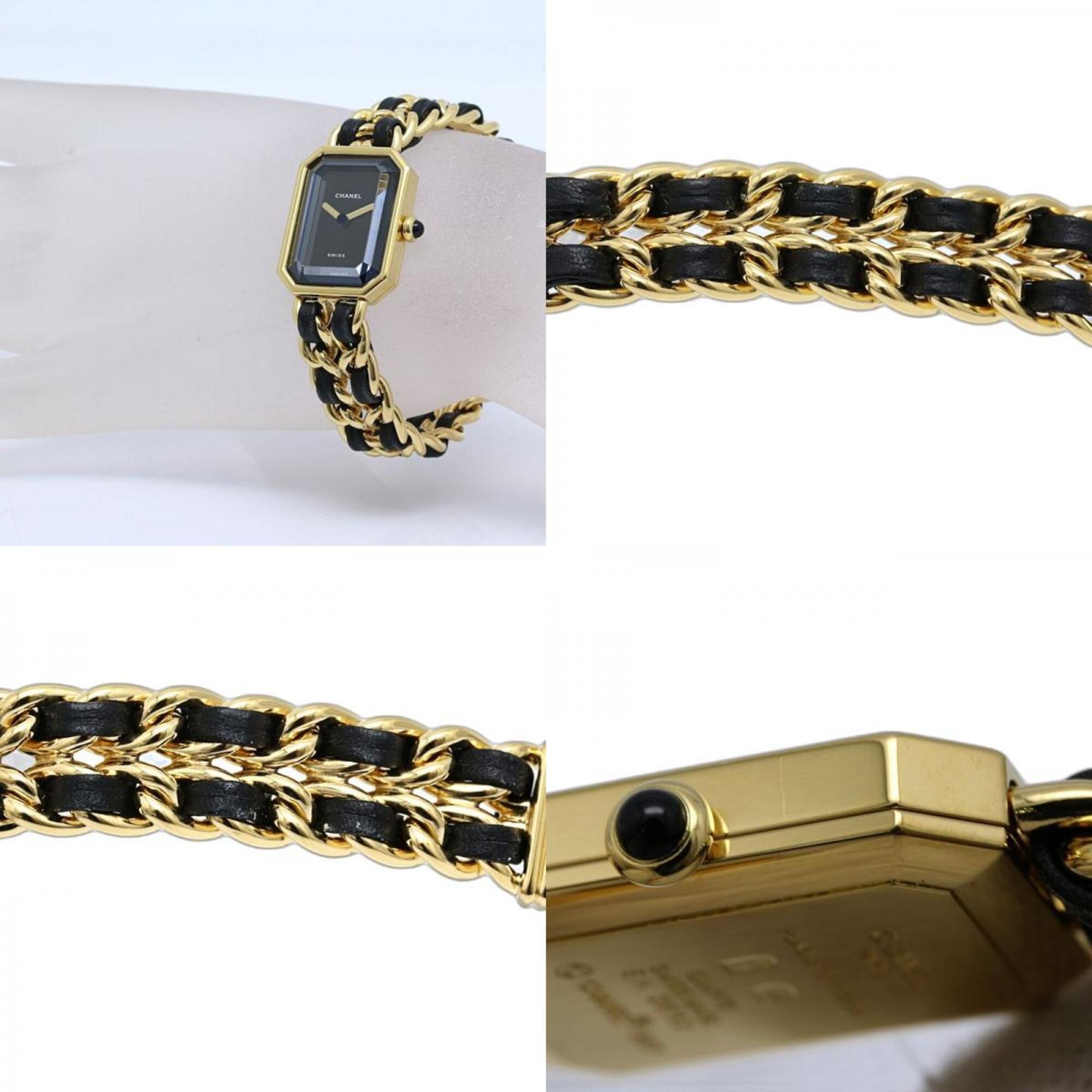 CHANEL Premiere Women's Watch, Size M, H0001 483011002, Gold Plated (GP) x Leather Strap, 130519 — Good