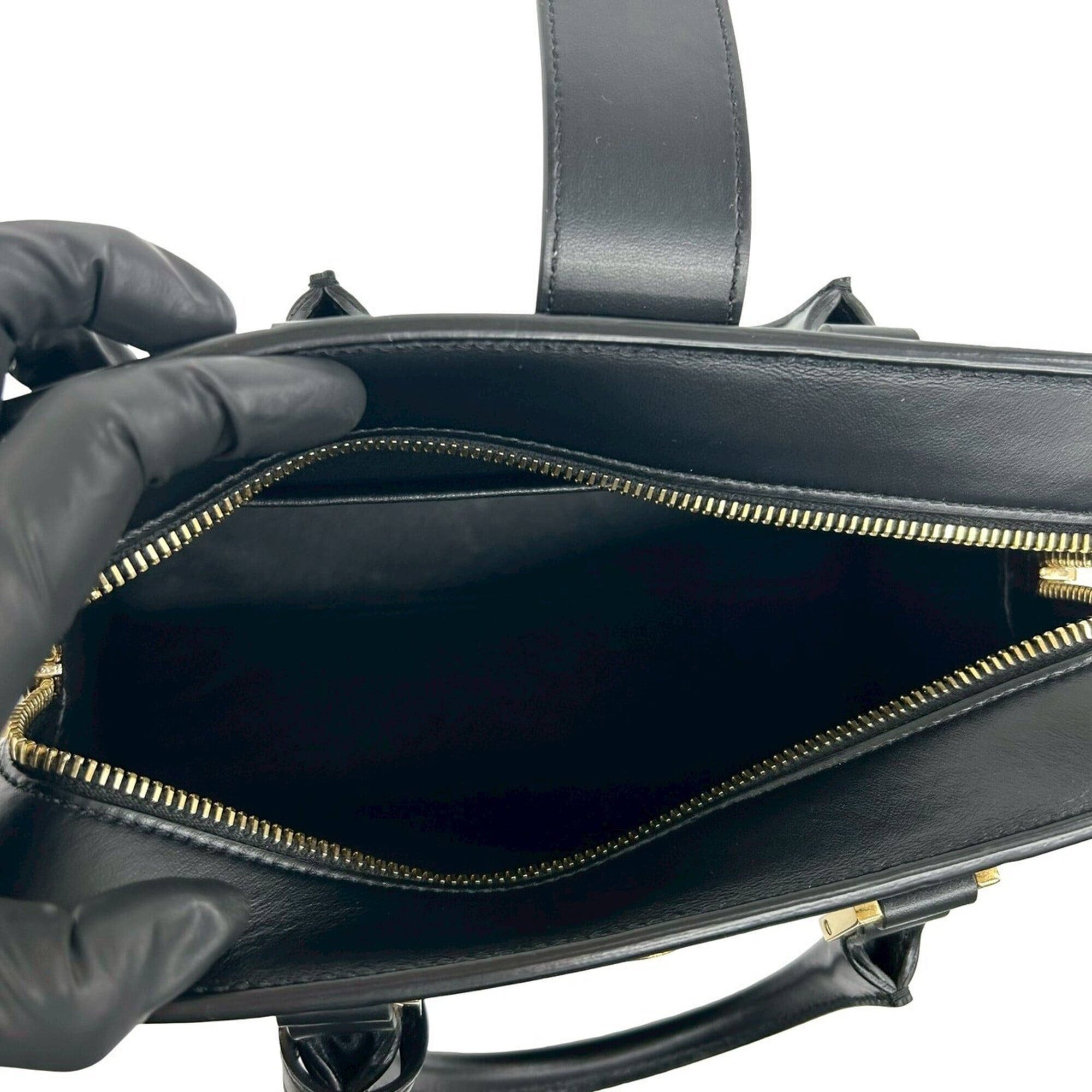 YVES SAINT LAURENT Baby Cabas YSL Leather 2-way Shoulder Bag/Handbag Black 10828 — Like New