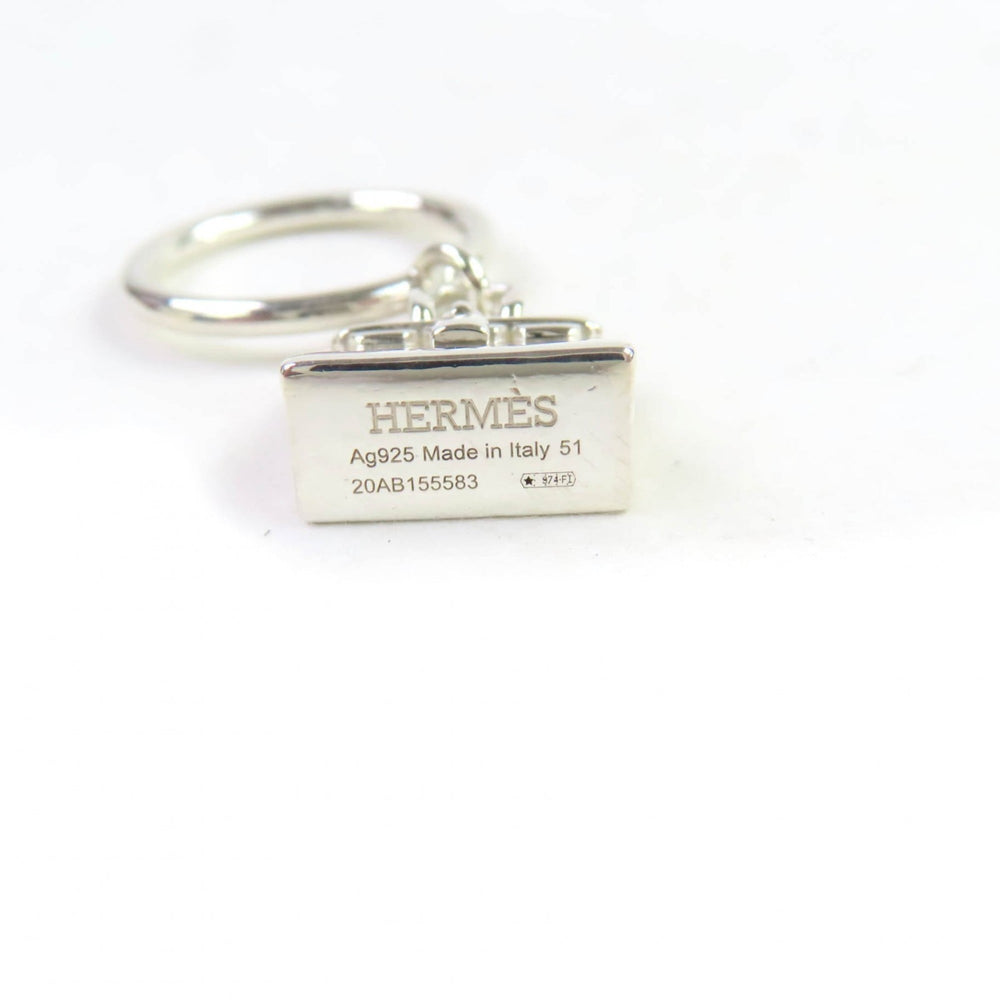 HERMES 2020 925 Amulet Birkin Ring, Silver, Size 51 (), with Box, Made in Italy, Weight 7.34g, Women's — Like New
