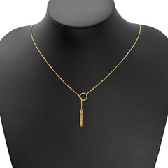 Gucci Lariat Necklace, 54cm, 18K Yellow Gold, 5.5g, Venetian Chain, Logo, Women's — Like New