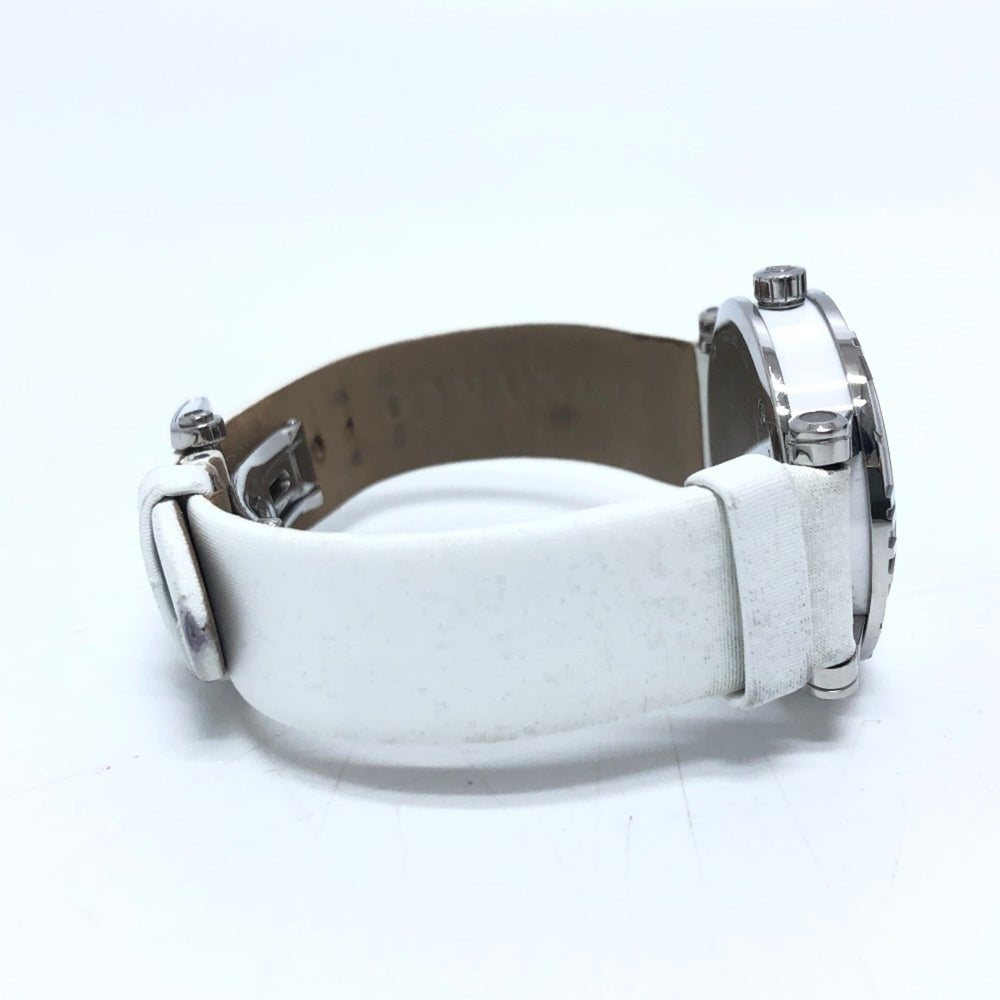 TIFFANY & Co. Z1300.11.11A20A41A White Ceramic Atlas Quartz Date Watch with Stainless Steel and Leather Strap, Silver — Good