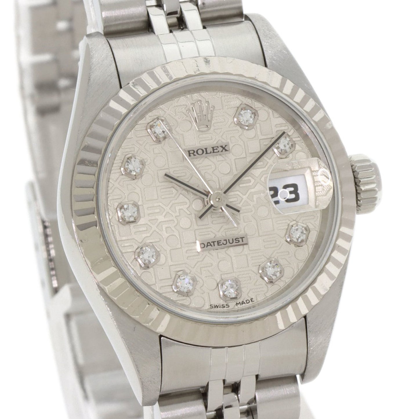 Rolex 69174G Datejust 10-Piece Diamond Watch in Stainless Steel/SS/18K White Gold for Women