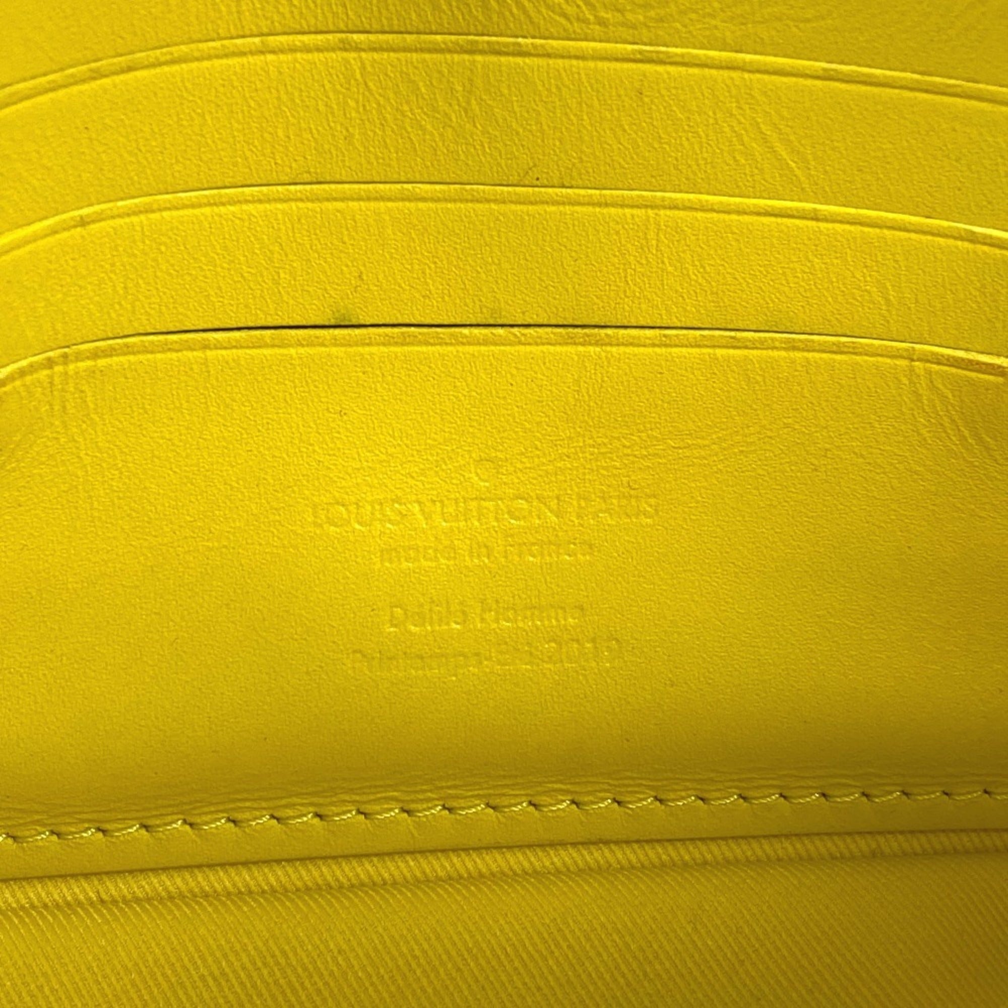 LOUIS VUITTON M53554 Monogram Empreinte Pochette Volga Second Bag Chain Clutch Taurillon Leather Men's Yellow Like New — Like New