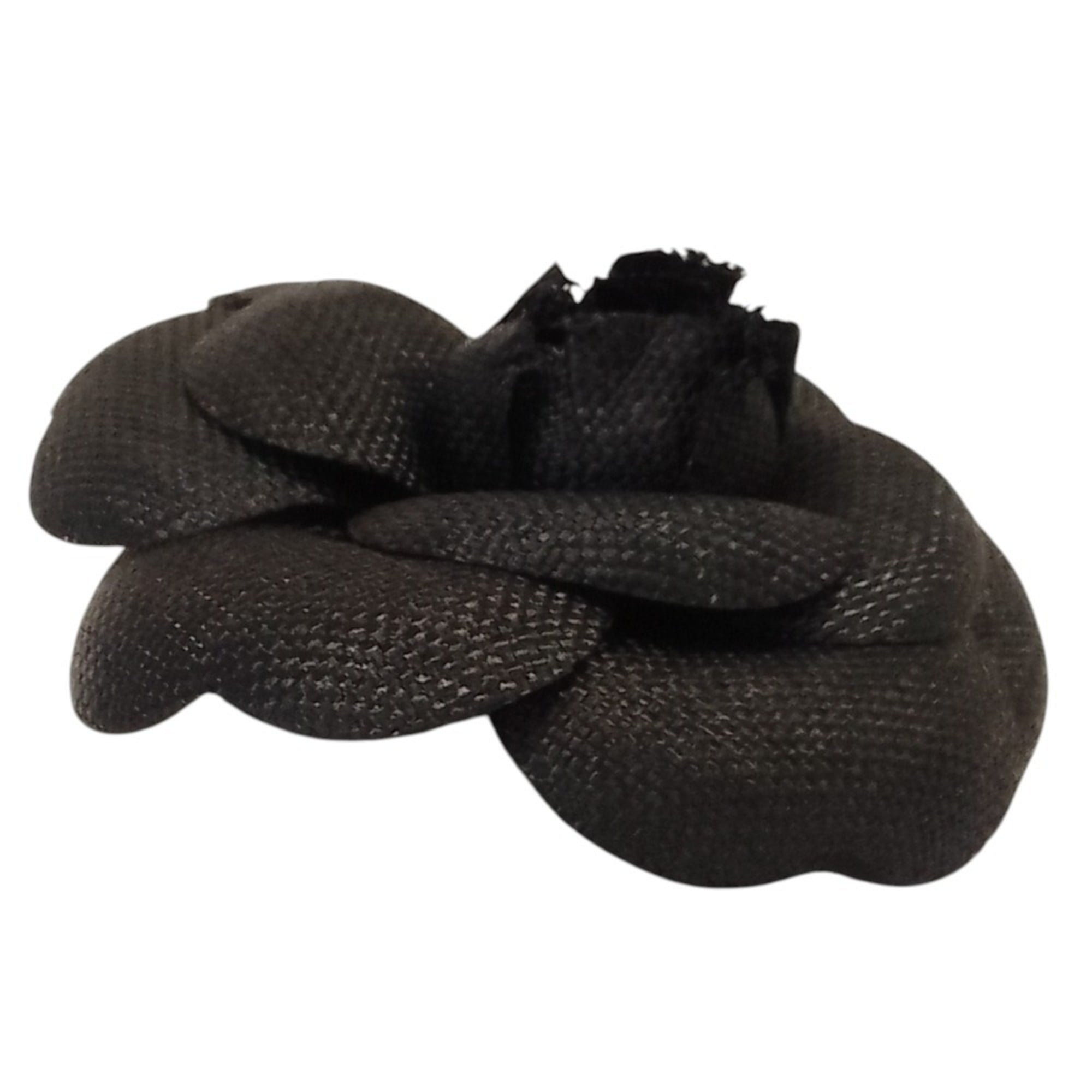 CHANEL Chanel Canvas Camellia Corsage Pin Brooch Black Women's — Like New