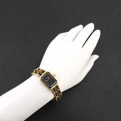 Chanel Premiere H0001 Women's Watch, Size M, Black & Gold, Quartz Movement — Very Good