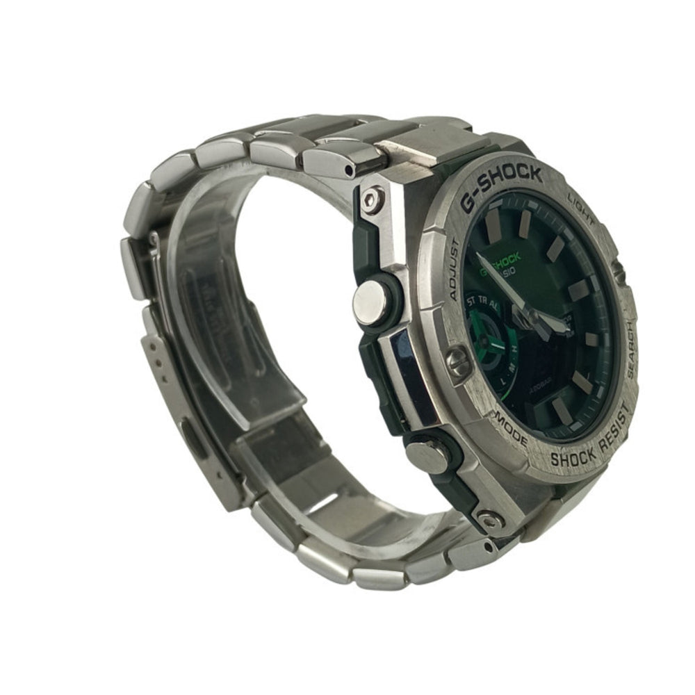 CASIO GSHOCK GSTEEL GSTB500 Series Watch (GSTB500AD3AJF) Khaki Dial Silver Resin/Stainless Steel Men's — Very Good