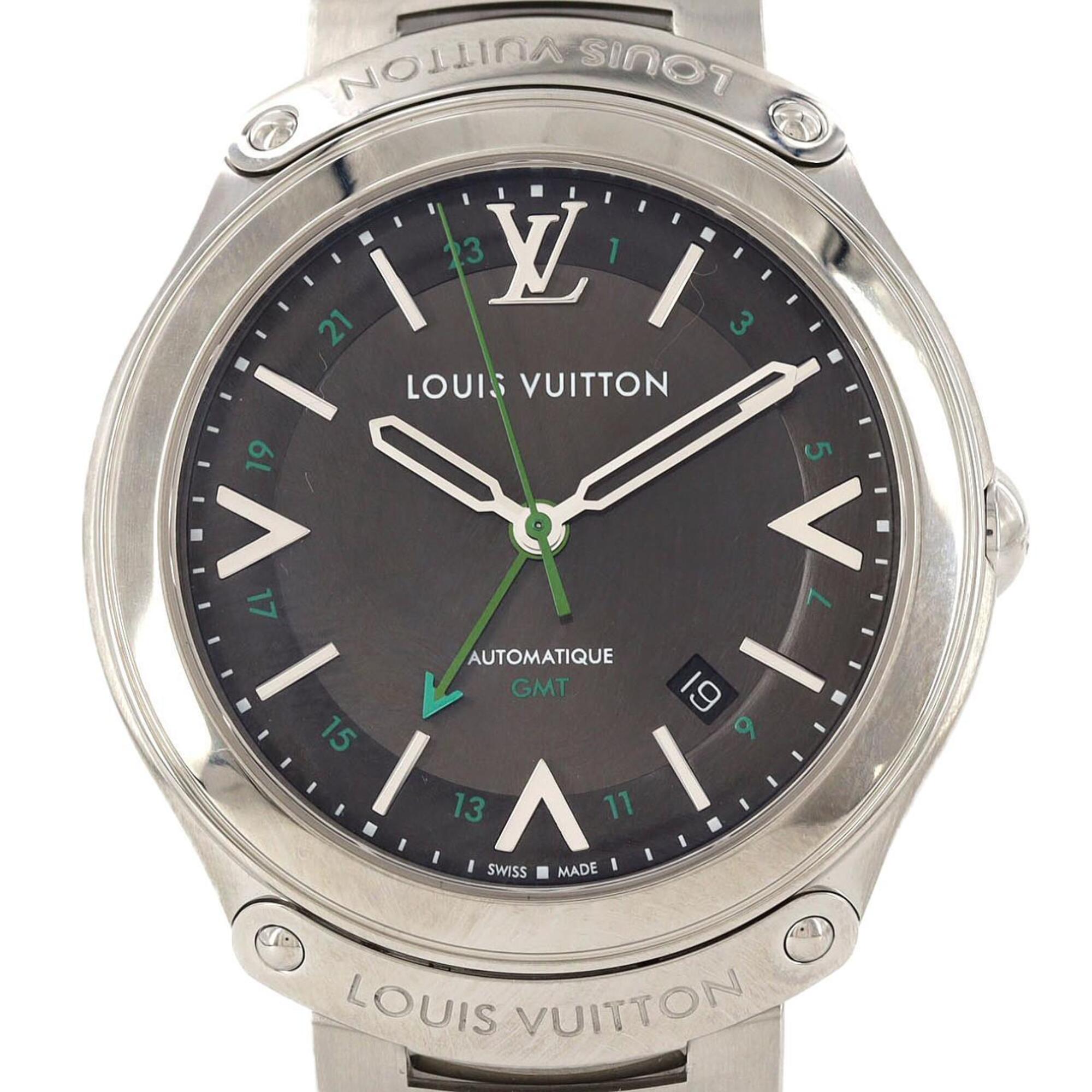 Louis Vuitton LV Fifty-Five GMT Q6D30 SS Automatic Watch — Good