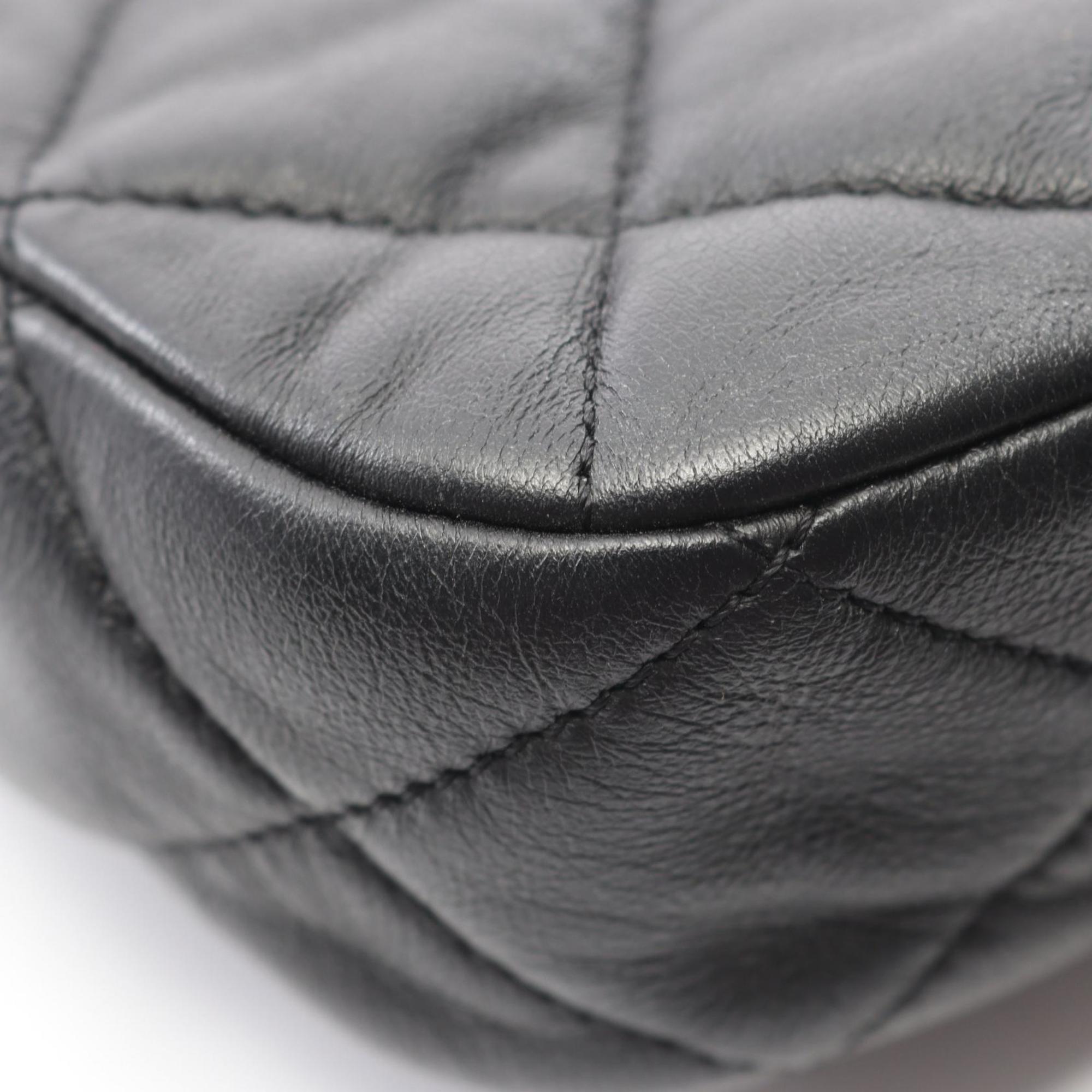 CHANEL Mini Matelasse Shoulder Bag, Lambskin Leather, Women's, Black, AS3205