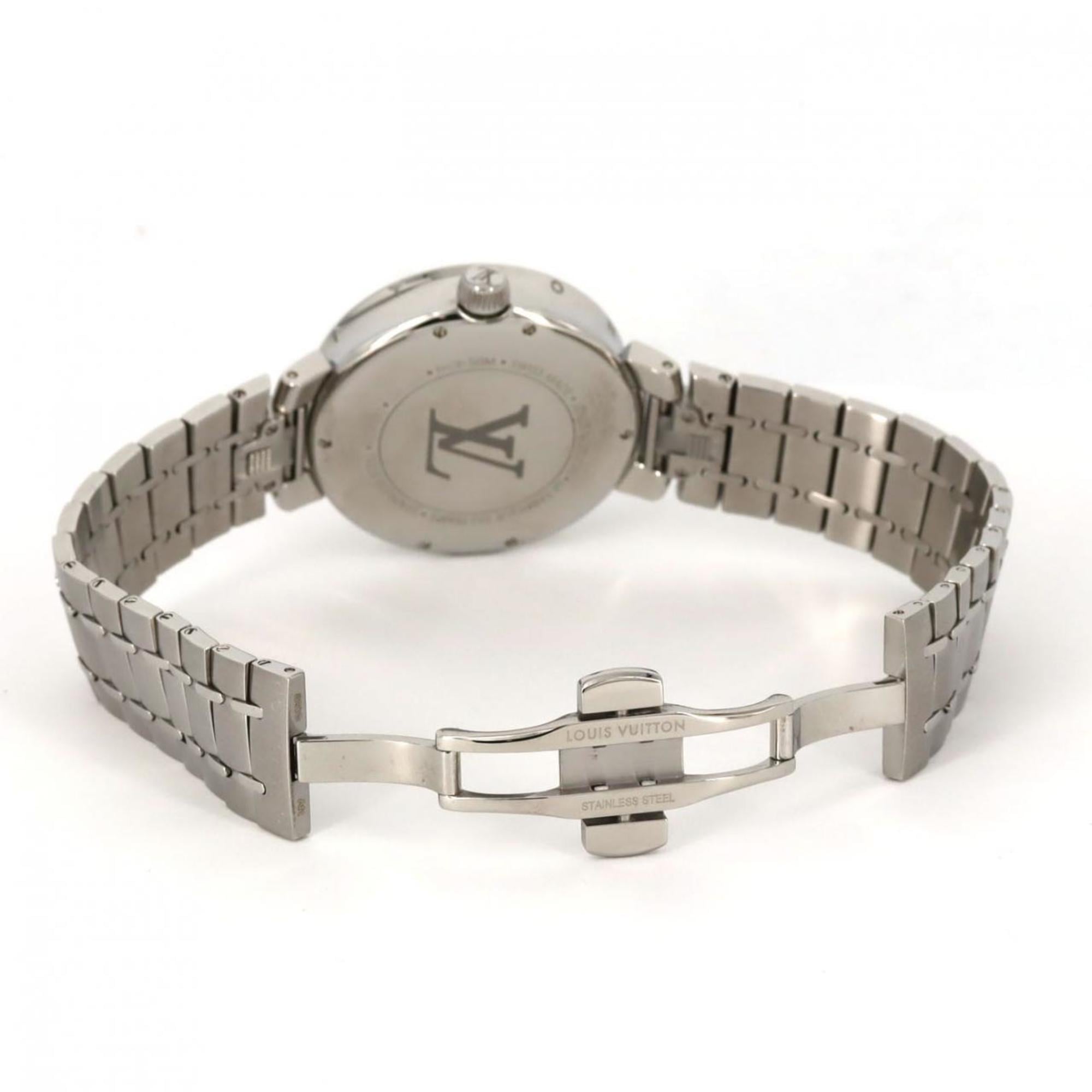 Louis Vuitton Tambour Moon Dual Time QA106 Stainless Steel Quartz Watch — Very Good