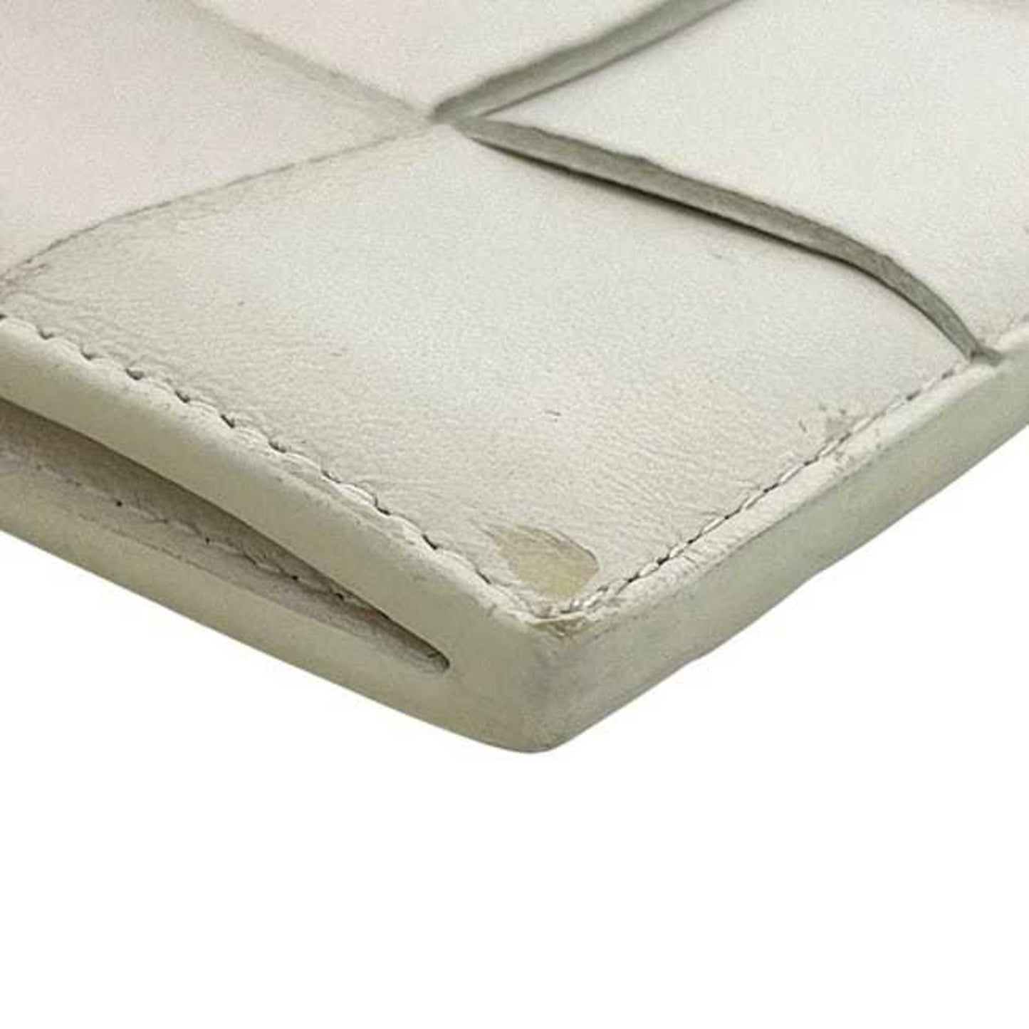Bottega Veneta Coin Case ec-24609 White Cassette 679843 Purse Leather P01931123D BOTTEGA VENETA Mini Card Holder Intrecciato Pattern Men's Women's