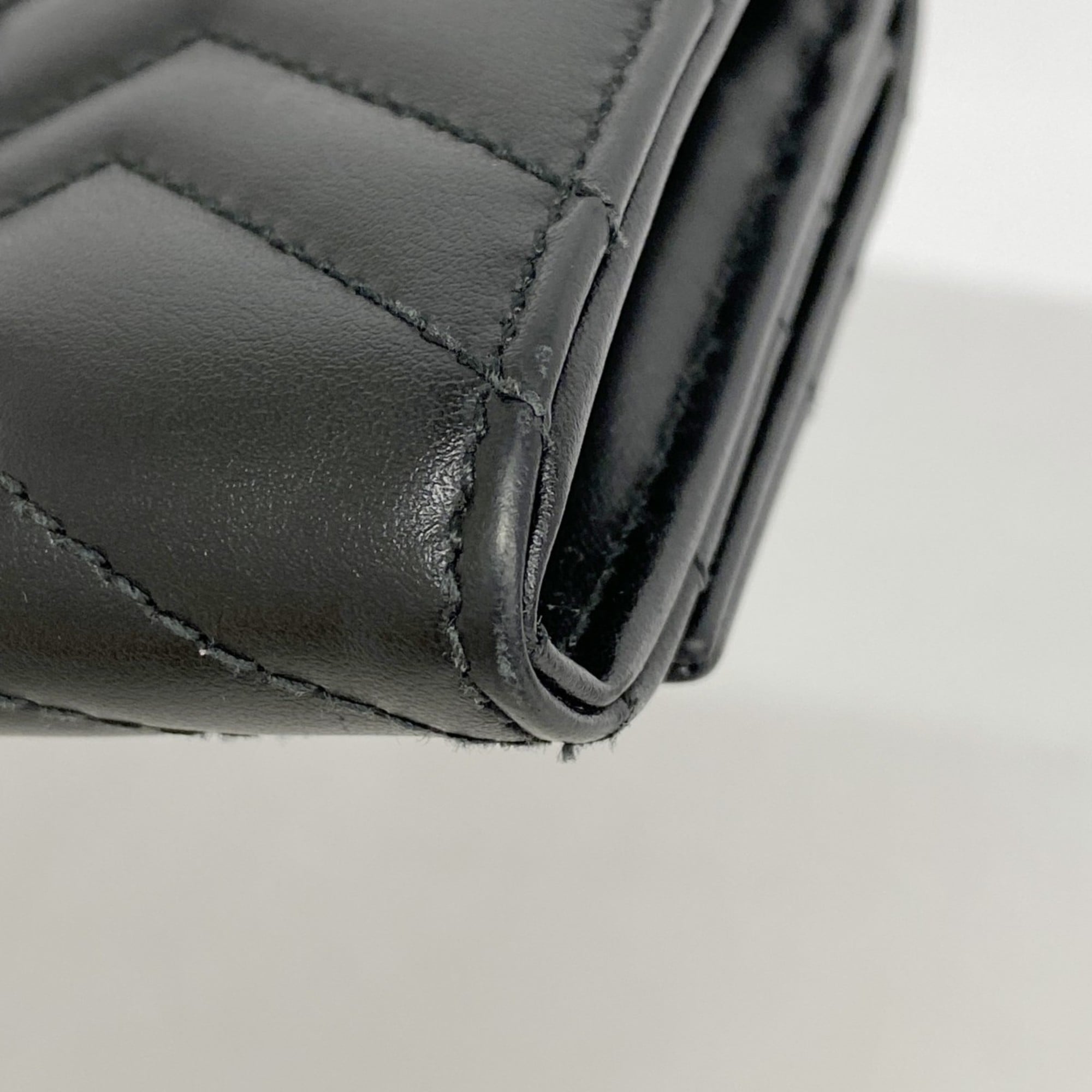 Gucci GG Marmont Long Wallet 443436 Leather Black Women's